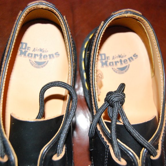 DR. Martens 1461 GHILLIE Black Smooth Leather Shoes US Men's size 8 Women's 9 - Picture 3 of 13